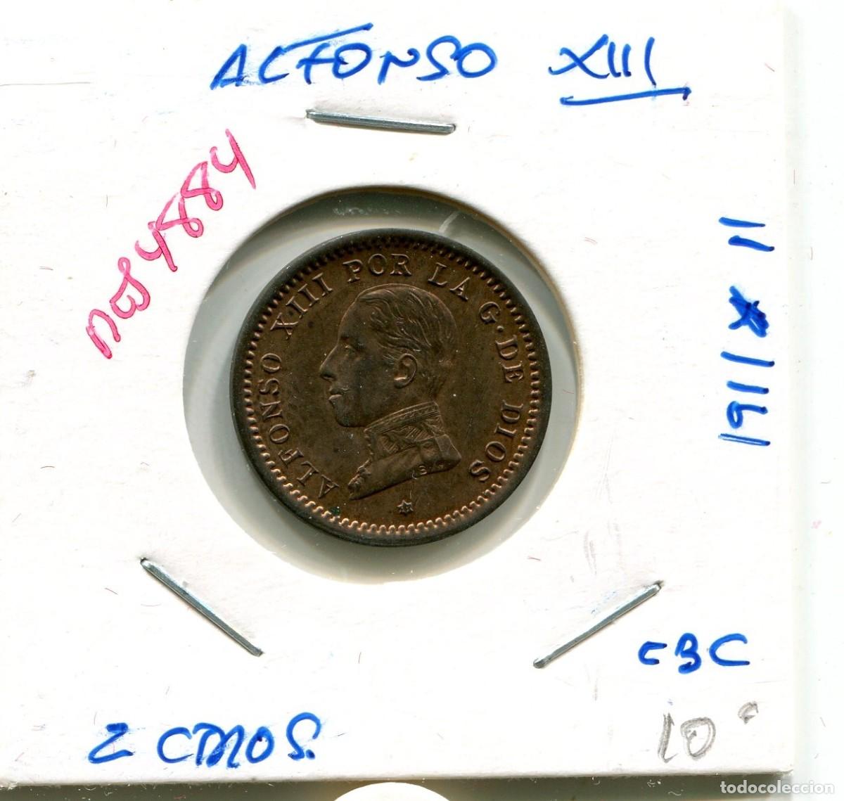 Coins of Spain: DOS CENTIMOS ALFONSO XIII A&Ntilde;O 1911*11 ( EBC ) ( MES4884 )