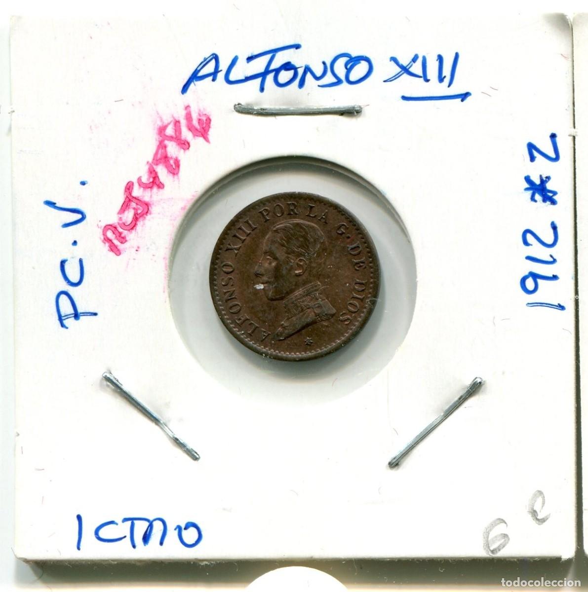 Coins of Spain: UN CENTIMO ALFONSO XIII A&Ntilde;O 1912*2 PC.V ( MES4886 )