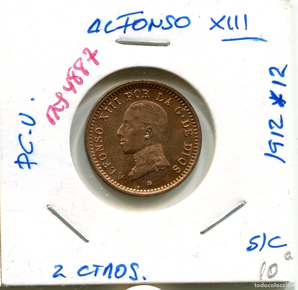 M&uuml;nzen von Spanien: DOS CENTIMOS ALFONSO XIII A&Ntilde;O 1912*12 PC.V ( SC ) ( MES4887 )