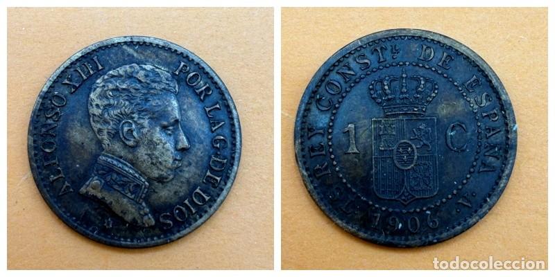 Monedas de Espa&ntilde;a: MONEDA. ALFONSO XIII. 1 CENTIMO. 1906. *ESTRELLA 6*. SLV. VER FOTOS