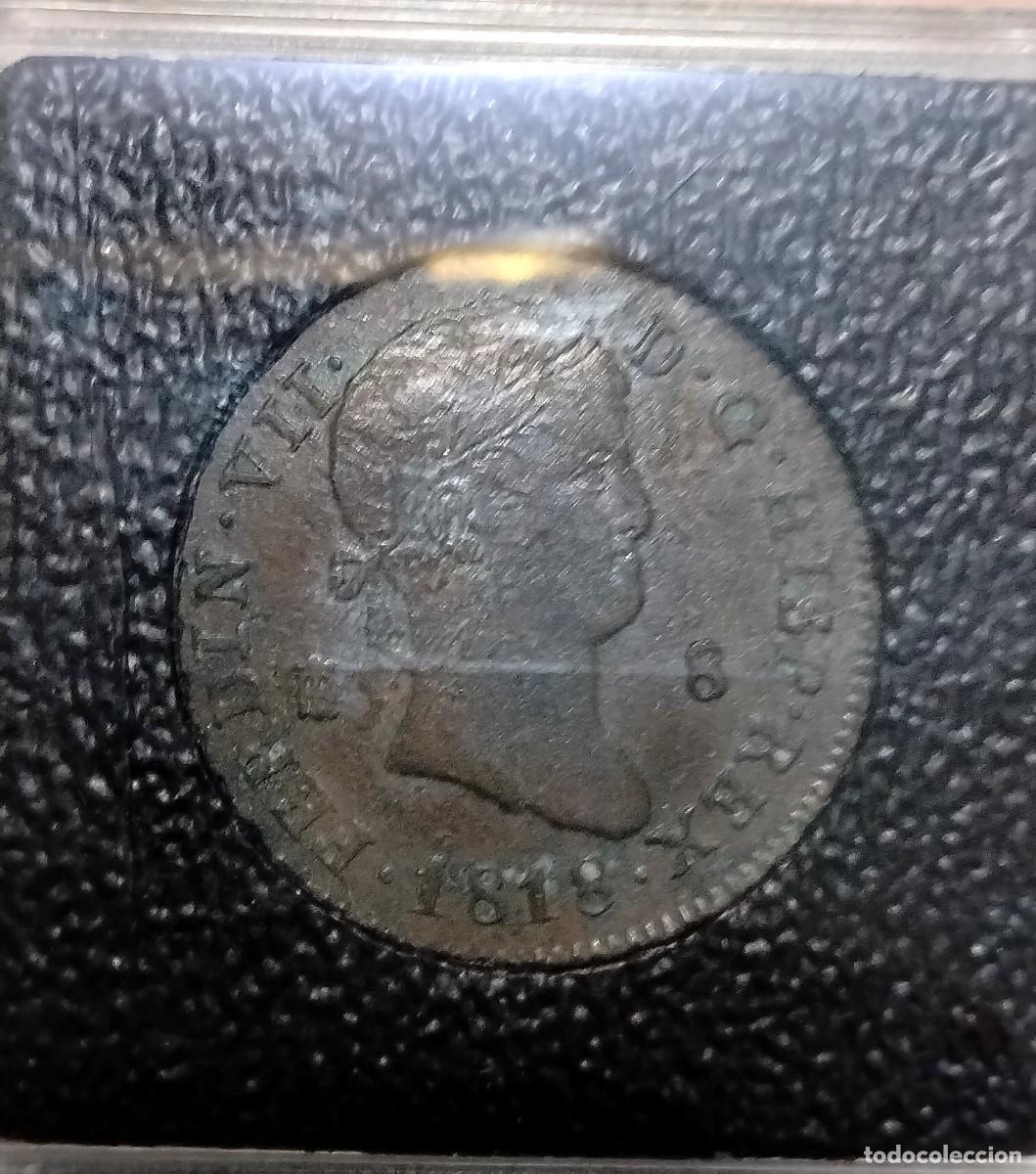 Monedas de Espa&ntilde;a: Fernando VII 8 maravedis 1818 Segovia
