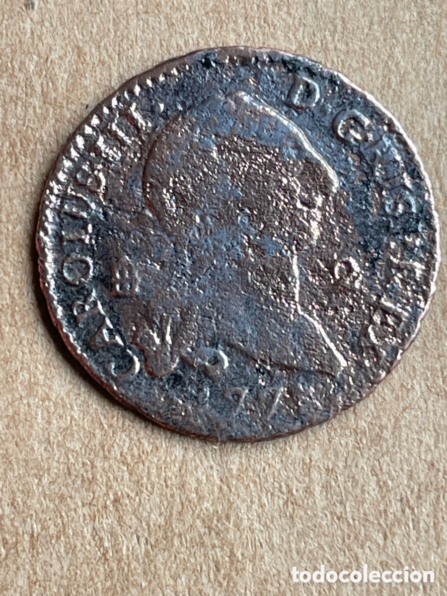 Monedas de Espa&ntilde;a: Moneda Carlos III 1775. 2 Maraved&iacute;s CECA Segovia