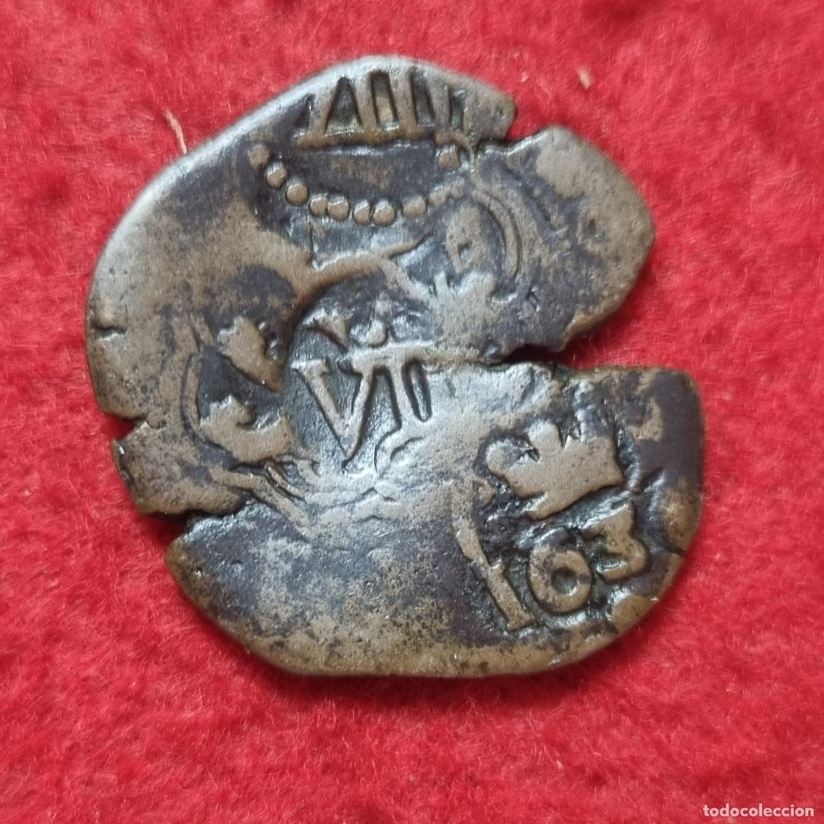 Monedas de Espa&ntilde;a: MONEDA DE COBRE FELIPE IV RESELLADA SIN FECHA CLARA 163.. ORIGINAL C41