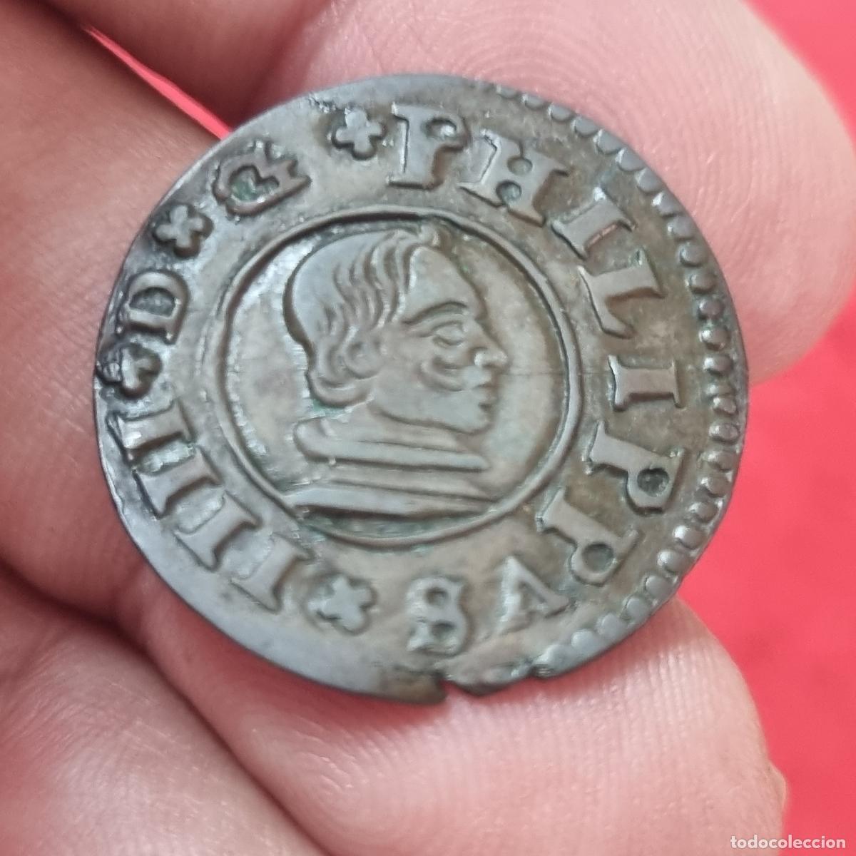Monedas de Espa&ntilde;a: MONEDA FELIPE IV 16 MARAVEDIS DE SEGOVIA COBRE ORIGINAL C41