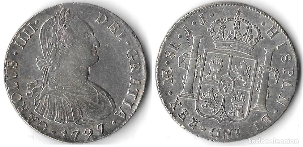 Monedas de Espa&ntilde;a: ESPA&Ntilde;A- REINADO DE CARLOS IV 8 REALES DE PLATA, A&Ntilde;O 1797, IJ . CECA: LIMA (EBC-)