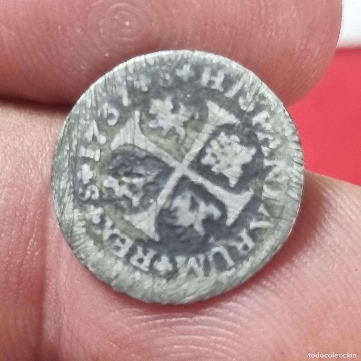 Monedas de Espa&ntilde;a: MONEDA FELIPE V 1/2 MEDIO REAL DE PLATA 1737 SEVILLA ORIGINAL C41