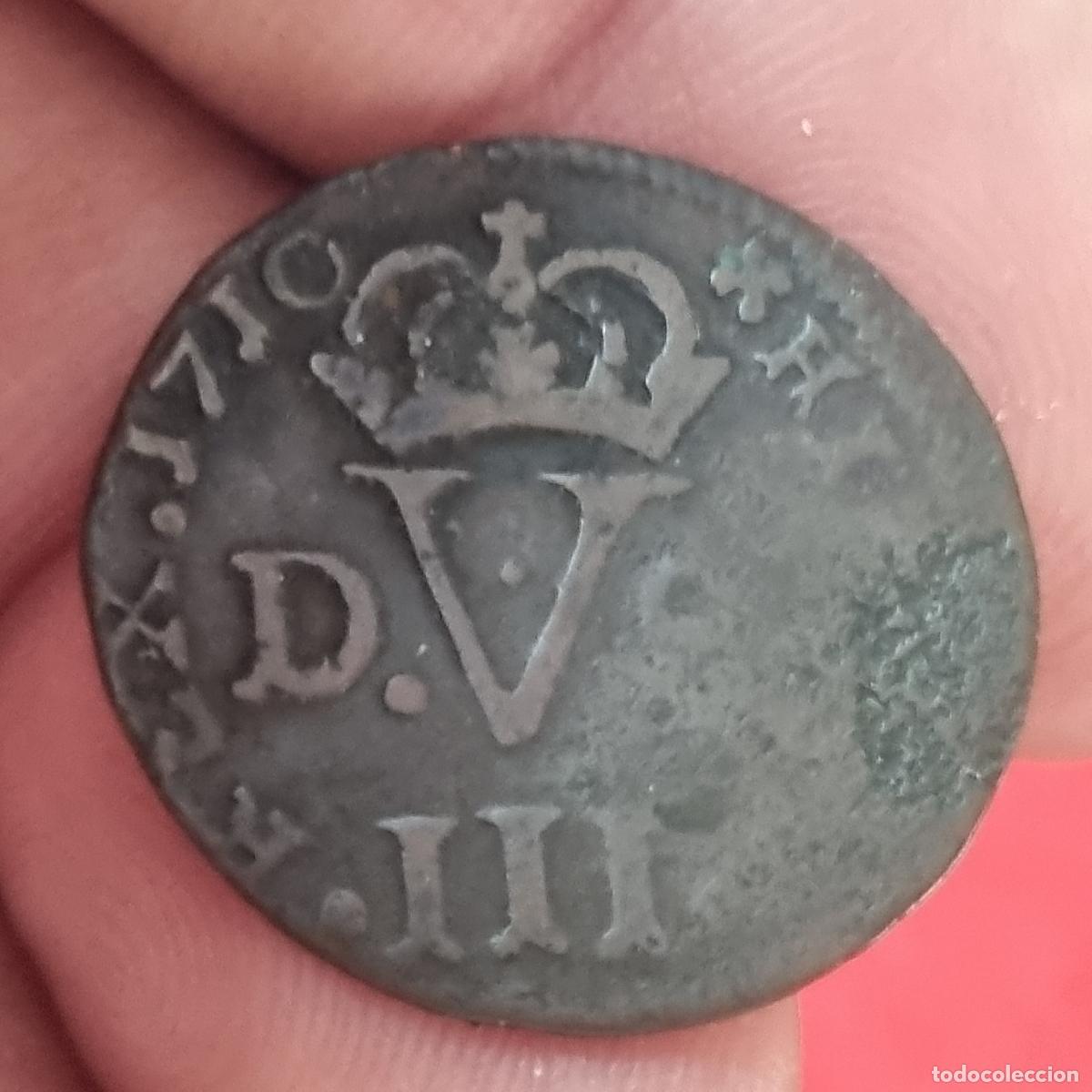 Monedas de Espa&ntilde;a: MONEDA FELIPE V 1 TRESETA DE VALENCIA 1710 ORIGINAL C41