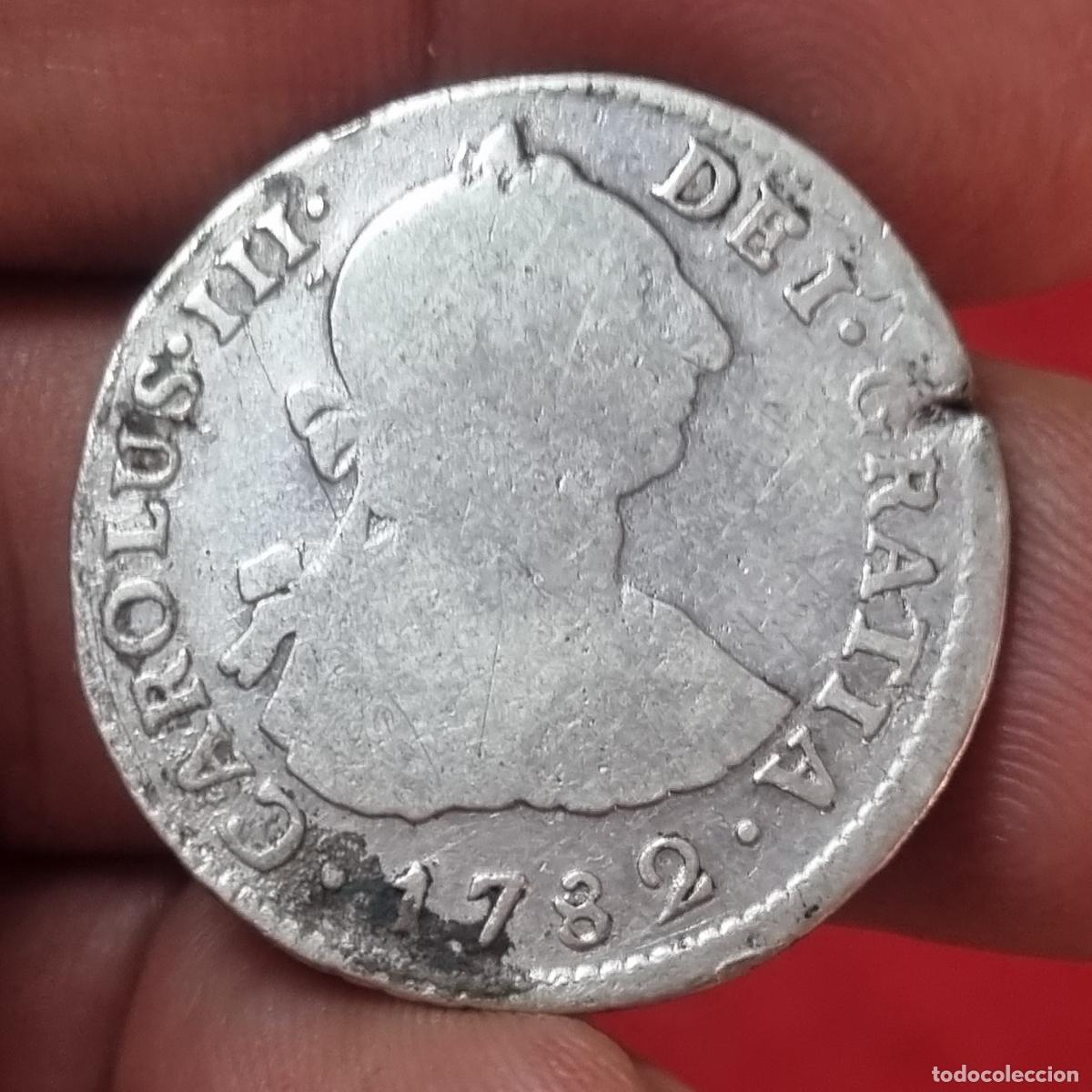 Monedas de Espa&ntilde;a: MONEDA CARLOS III 2 REALES DE PLATA 1782 MEXICO MBC- ORIGINAL C41