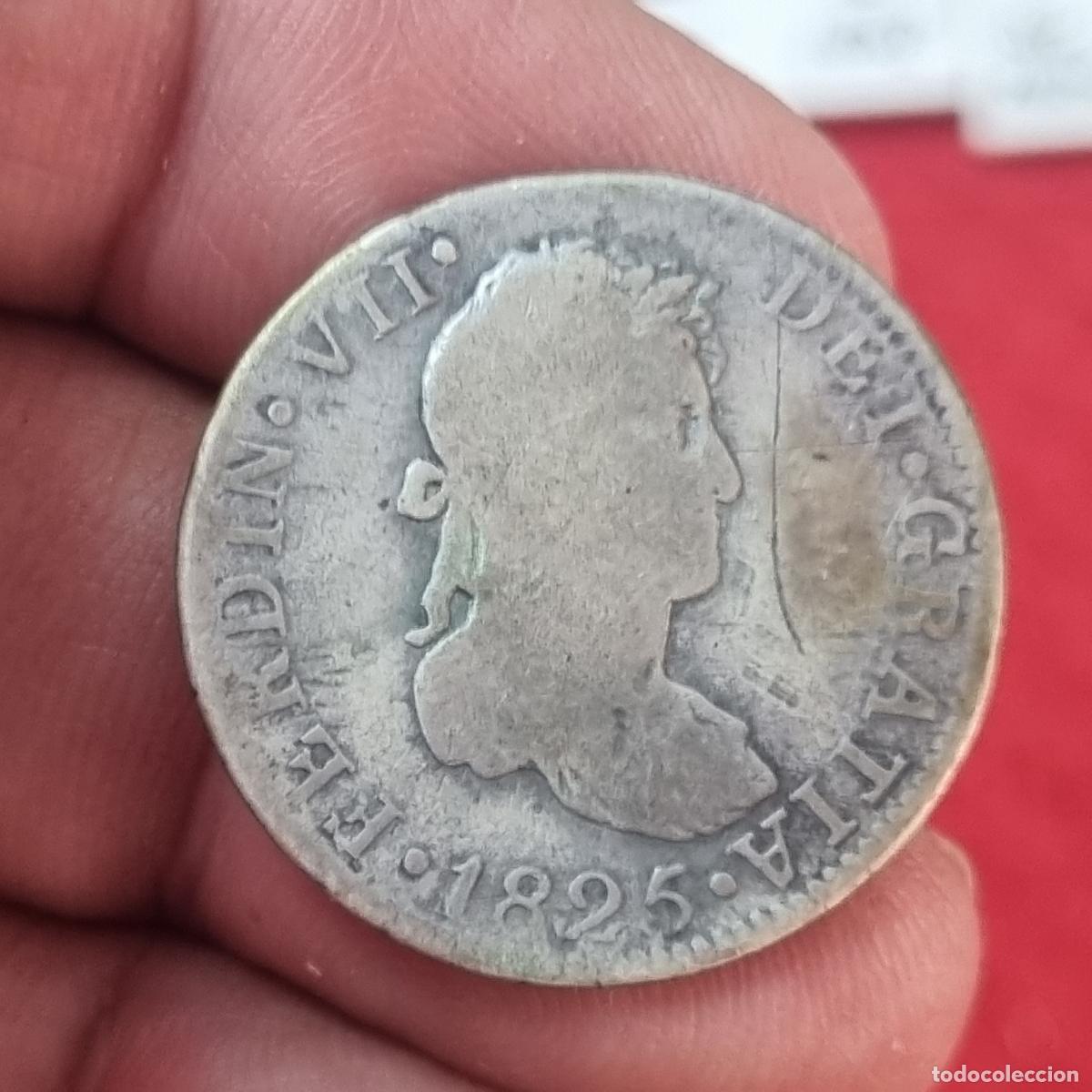 Monedas de Espa&ntilde;a: MONEDA FERNANDO VII 2 REALES DE PLATA 1825 MBC- ORIGINAL C41