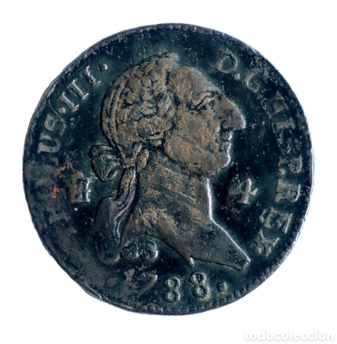 Monedas de Espa&ntilde;a: 4 MARAVEDIS 1788 CARLOS III Segovia