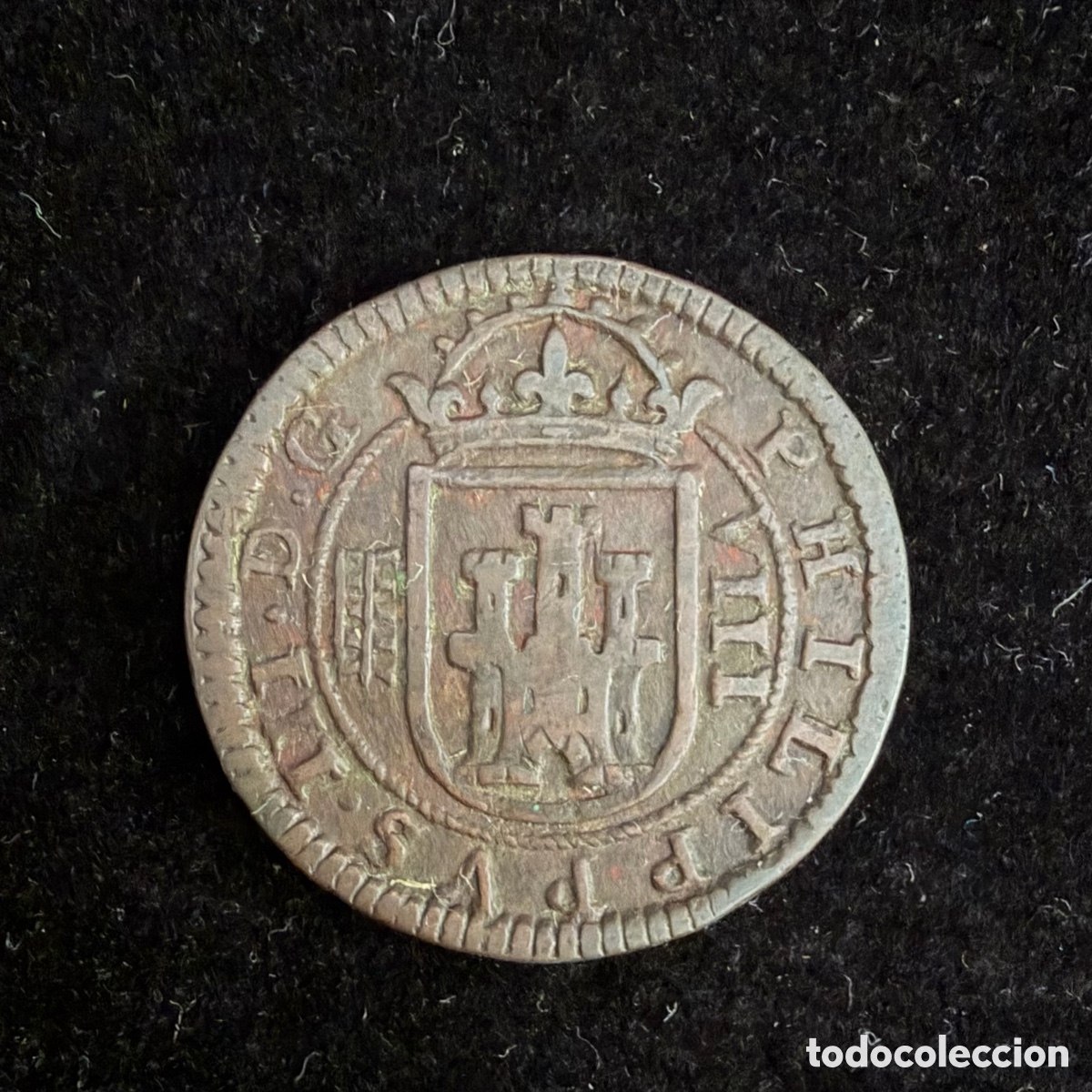 Monedas de Espa&ntilde;a: 8 Maraved&iacute;s Felipe III 1603 Segovia cobre BC+
