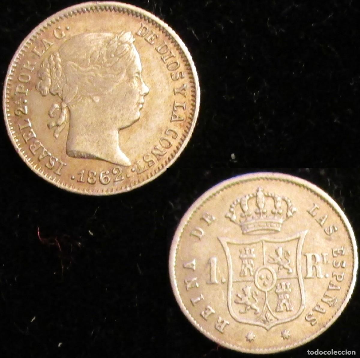 M&uuml;nzen von Spanien: *GUTSE*812-ISABEL II, 1 REAL 1862, SEVILLA, EBC-.