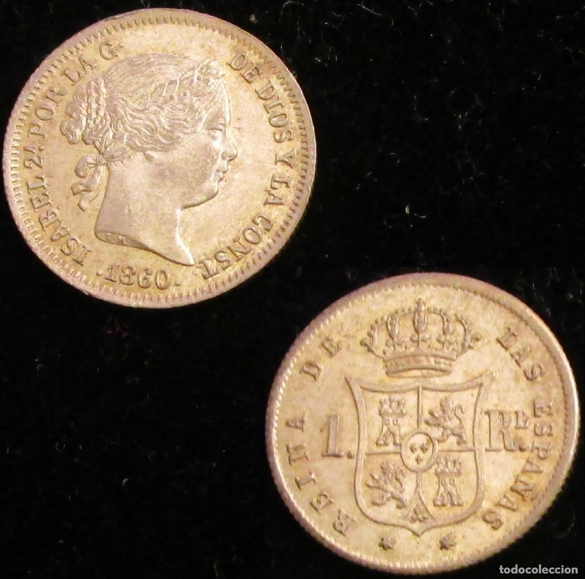 Monedas de Espa&ntilde;a: *GUTSE*832-ISABEL II, 1 REAL 1860, MADRID, PLATA, SIN CIRCULAR.