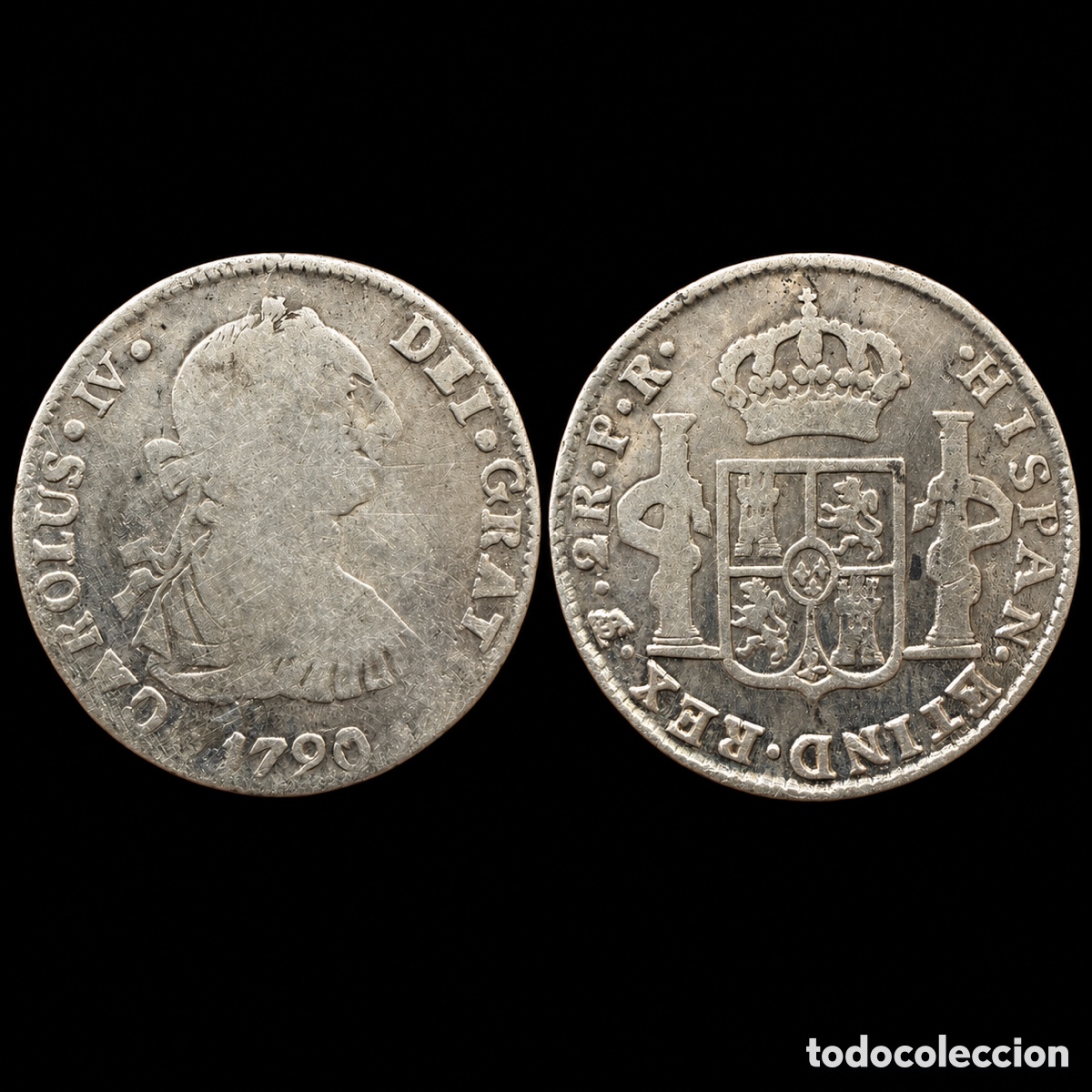 Monedas de Espa&ntilde;a: 2 Reales Carlos IV 1790 Potos&iacute;