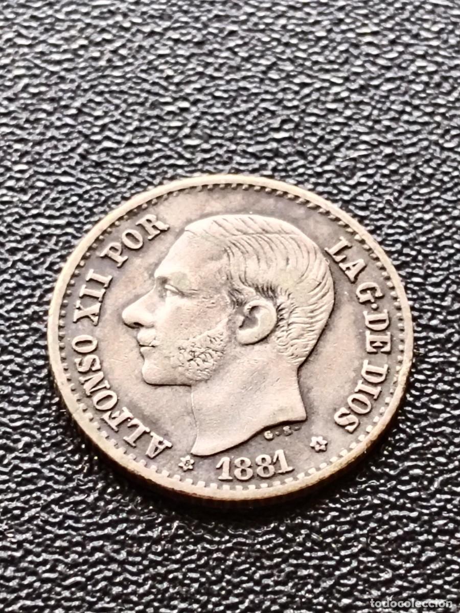 Monedas de Espa&ntilde;a: ALFONSO XII: 50 CENTIMOS 1881 MSM - ESTRELLAS 8-1 / PLATA