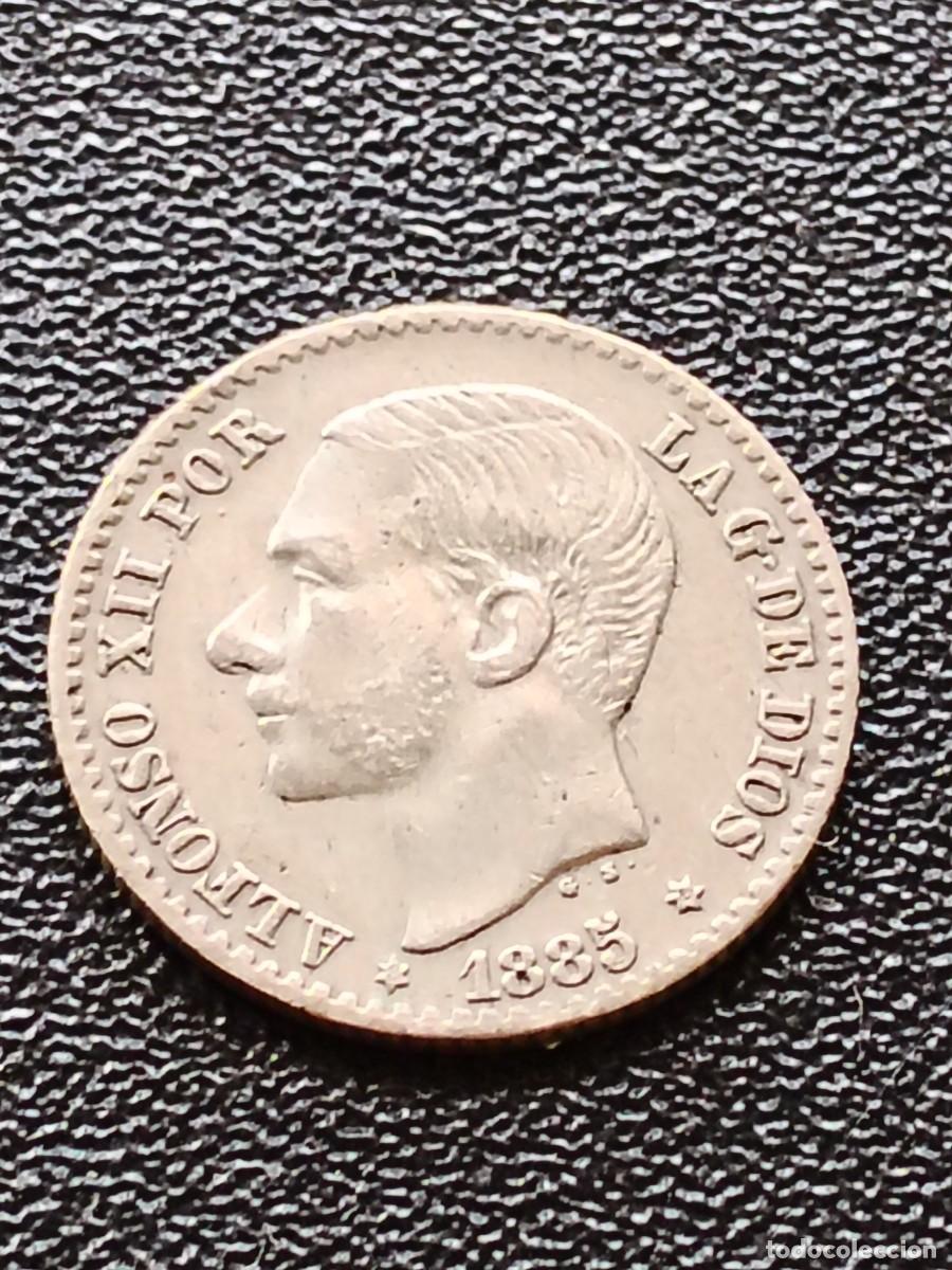 Monedas de Espa&ntilde;a: ALFONSO XII: 50 CENTIMOS 1885 MSM - ESTRELLAS 8-6 / PLATA