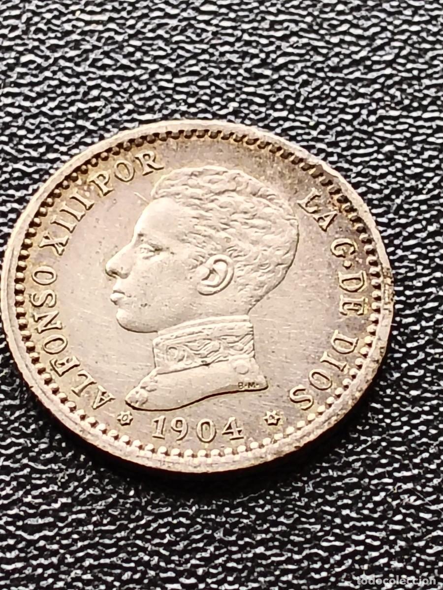 Monedas de Espa&ntilde;a: ALFONSO XIII: 50 CENTIMOS 1904 SMV - ESTRELLAS 0-4 / PLATA