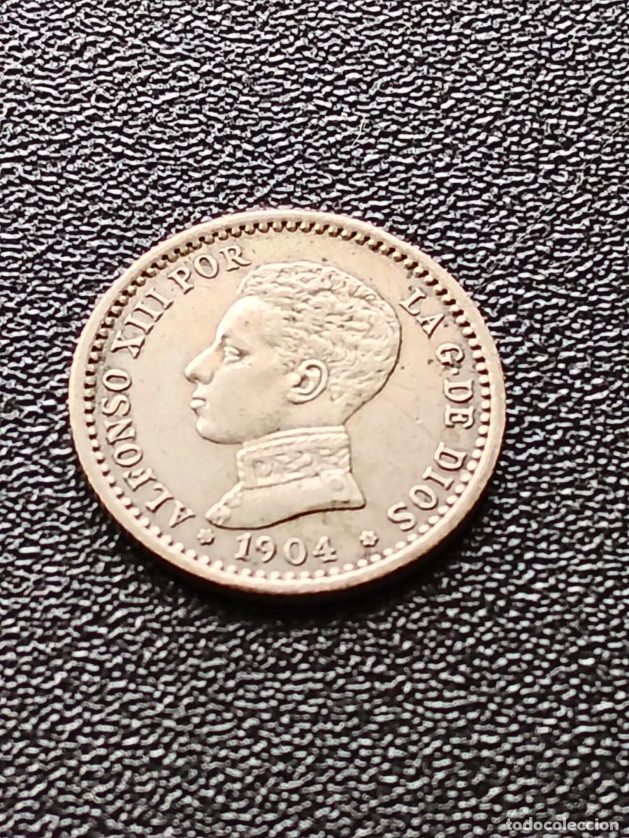 Monedas de Espa&ntilde;a: ALFONSO XIII: 50 CENTIMOS 1904 SMV - ESTRELLAS 0-4 / PLATA