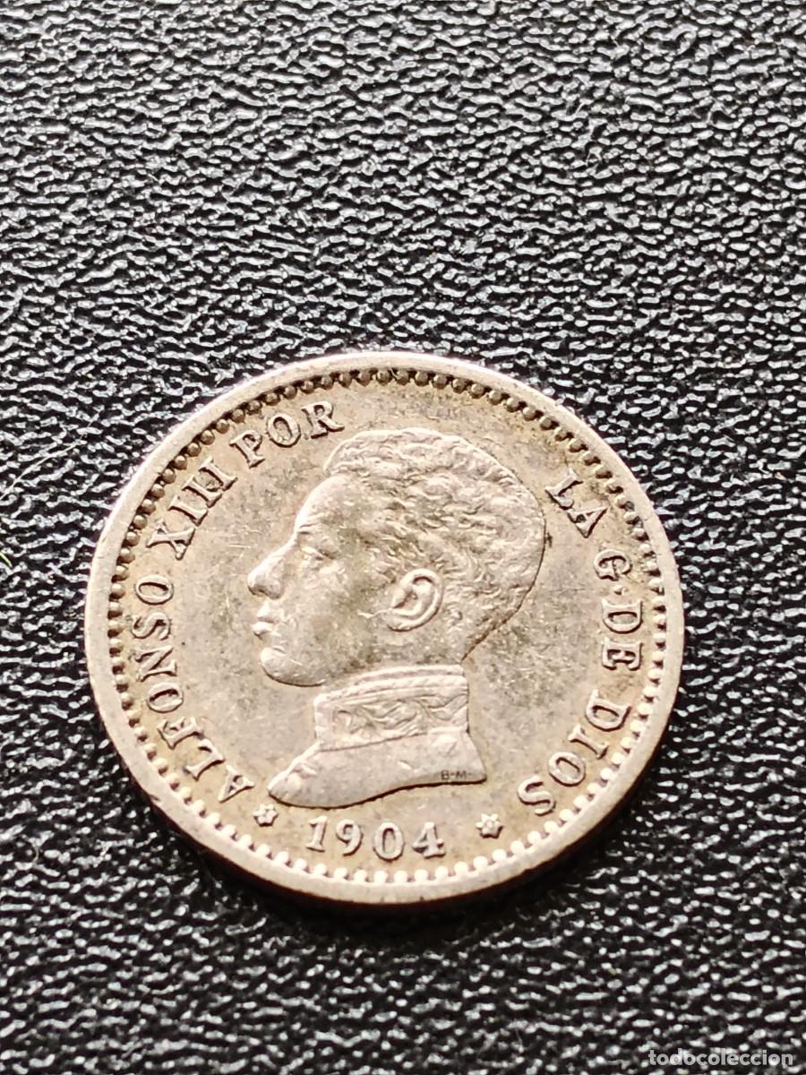 Monedas de Espa&ntilde;a: ALFONSO XIII: 50 CENTIMOS 1904 PCV - ESTRELLAS 1-0 / PLATA