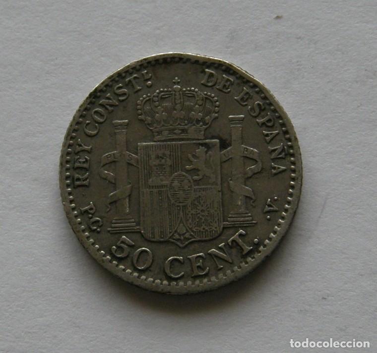 Monedas de Espa&ntilde;a: MONEDA ALFONSO XIII 50 CENTIMOS 1910 - Foto 2
