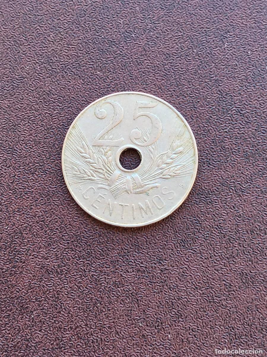 Monedas de Espa&ntilde;a: MONEDA DE 25 CENTIIMOS DE ALFONSO XIII DEL A&Ntilde;O 1927.DE NIQUEL.EN BUEN ESTADO! ORIGINAL%
