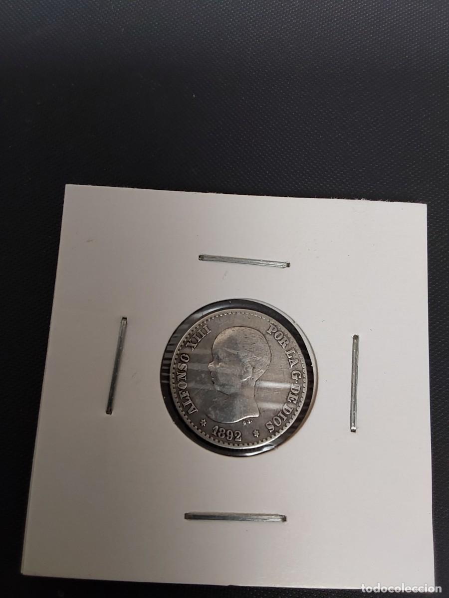 Monedas de Espa&ntilde;a: No50-EXCELLENTES 50 C&Eacute;NTIMOS DE ALFONSO XIII 1892 PLATA