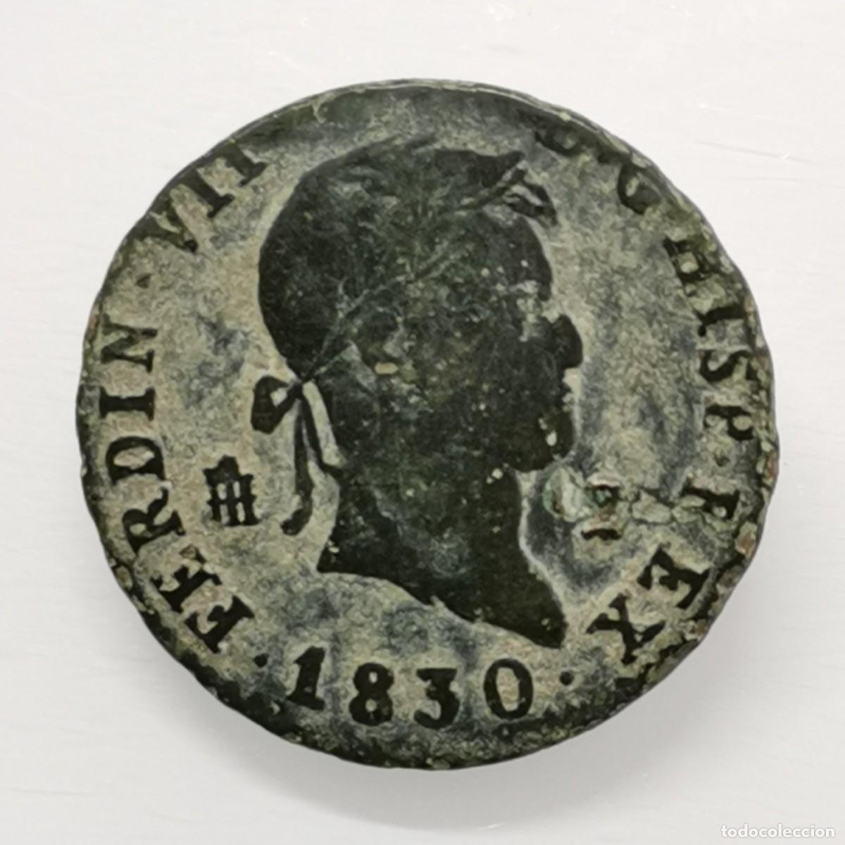 Monedas de Espa&ntilde;a: Fernando VII 2 Maraved&iacute;s. (1830) Ceca Segovia. - Foto 1