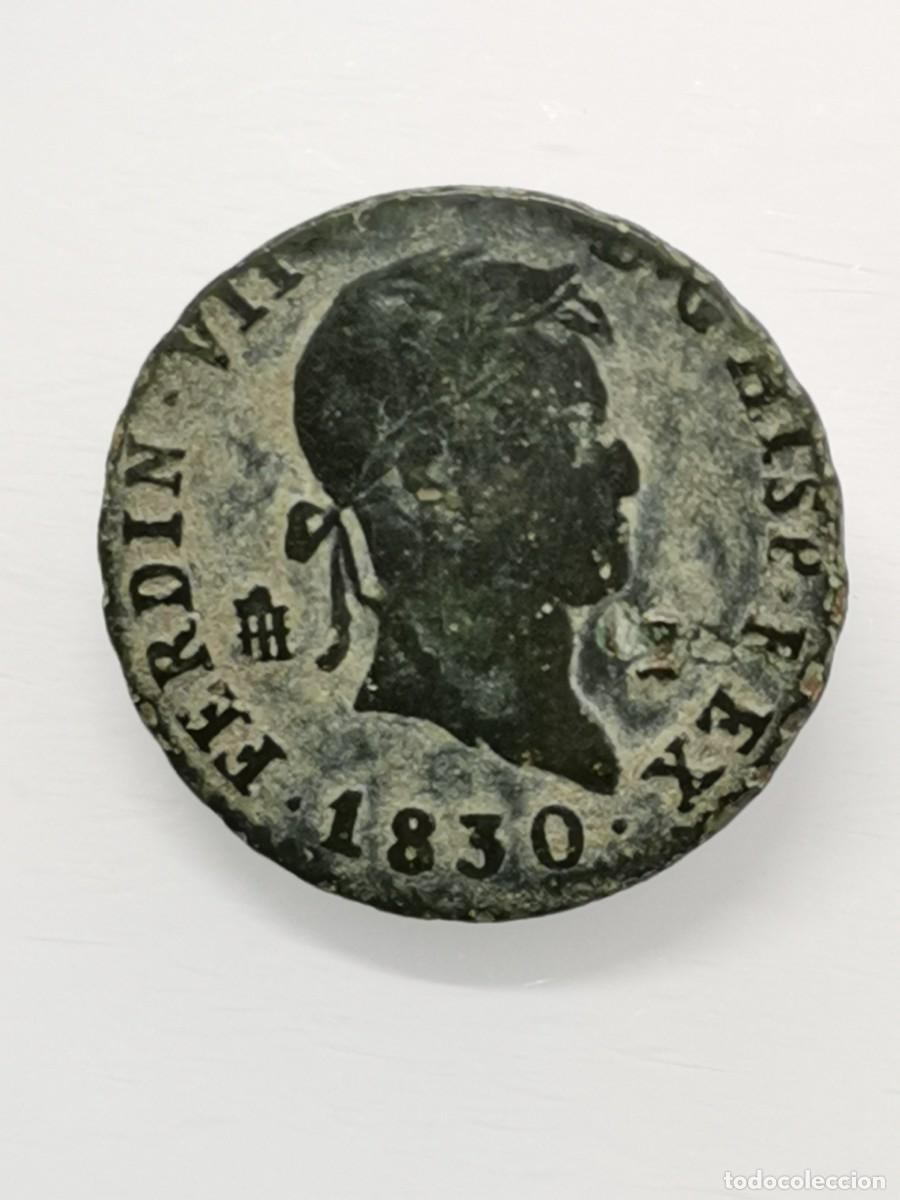 Monedas de Espa&ntilde;a: Fernando VII 2 Maraved&iacute;s. (1830) Ceca Segovia. - Foto 3