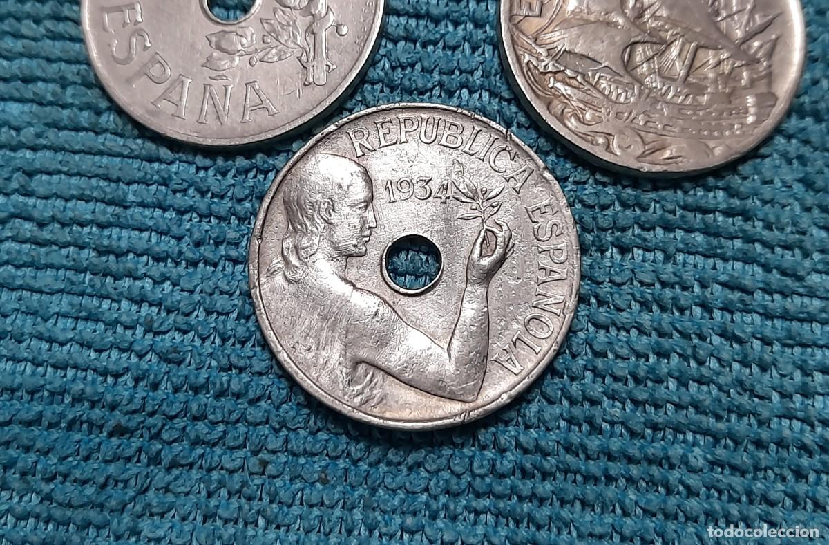 Monedas de Espa&ntilde;a: 3 monedas de 25 Centimos 1925, 27 y 34 - Foto 4