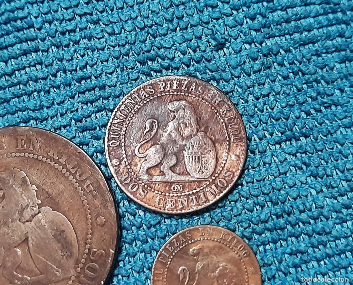 Monedas de Espa&ntilde;a: 1, 2 y 10 Centimos 1870 - Foto 2
