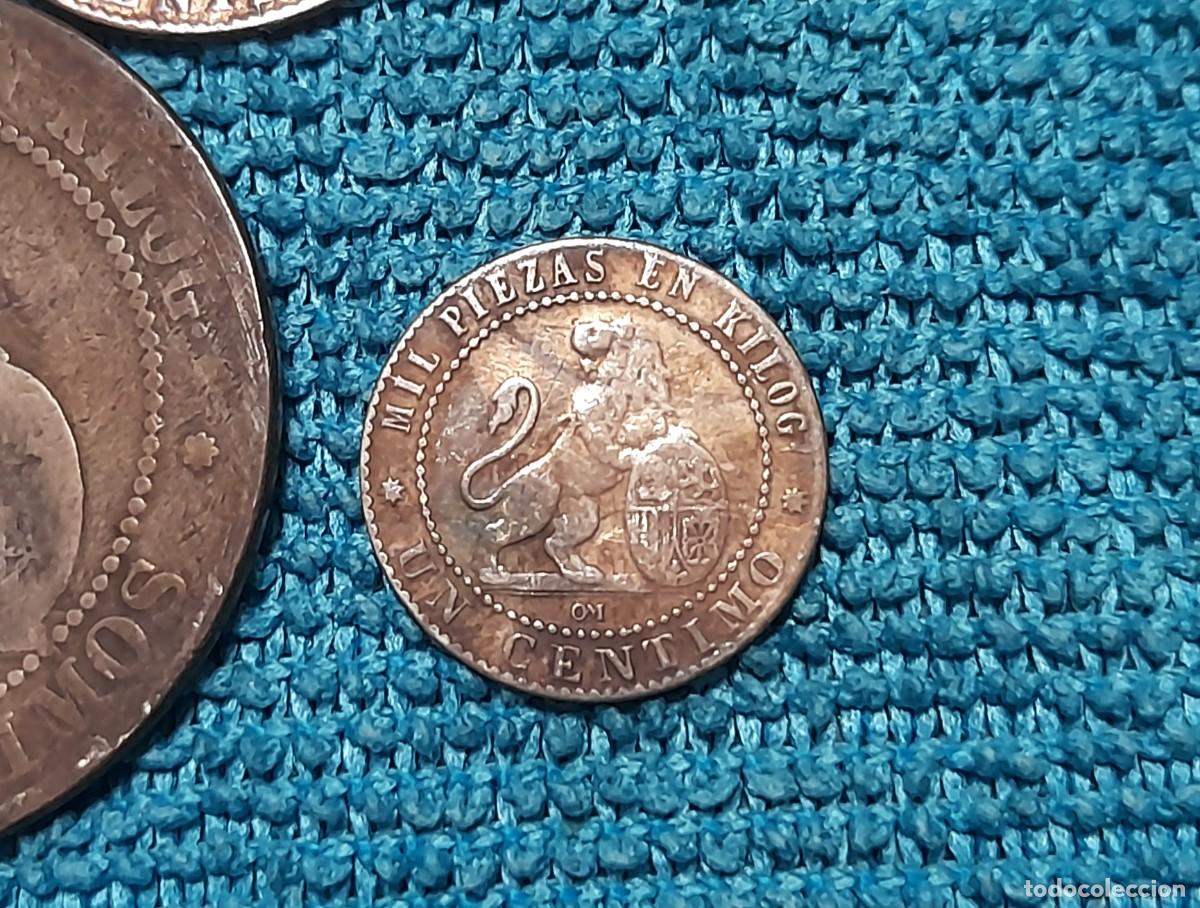 Monedas de Espa&ntilde;a: 1, 2 y 10 Centimos 1870 - Foto 3