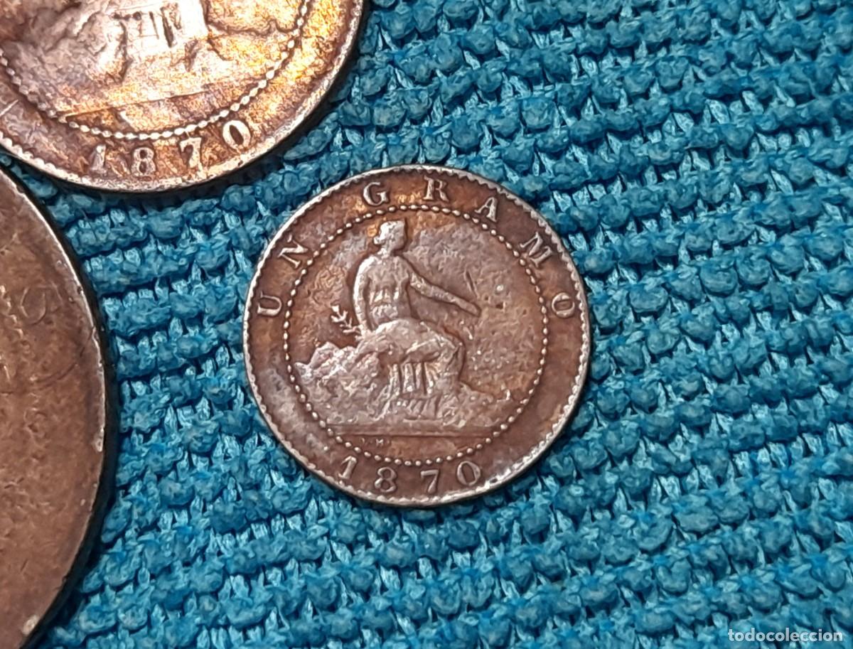 Monedas de Espa&ntilde;a: 1, 2 y 10 Centimos 1870 - Foto 5