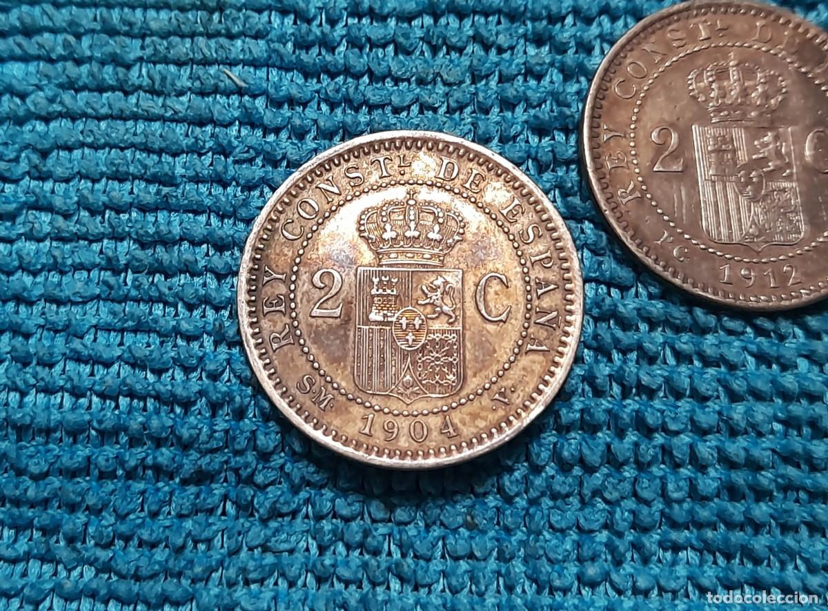 Monedas de Espa&ntilde;a: 4 monedas de 1, 2 Centimos 1904, 1906 y 1912 - Foto 2