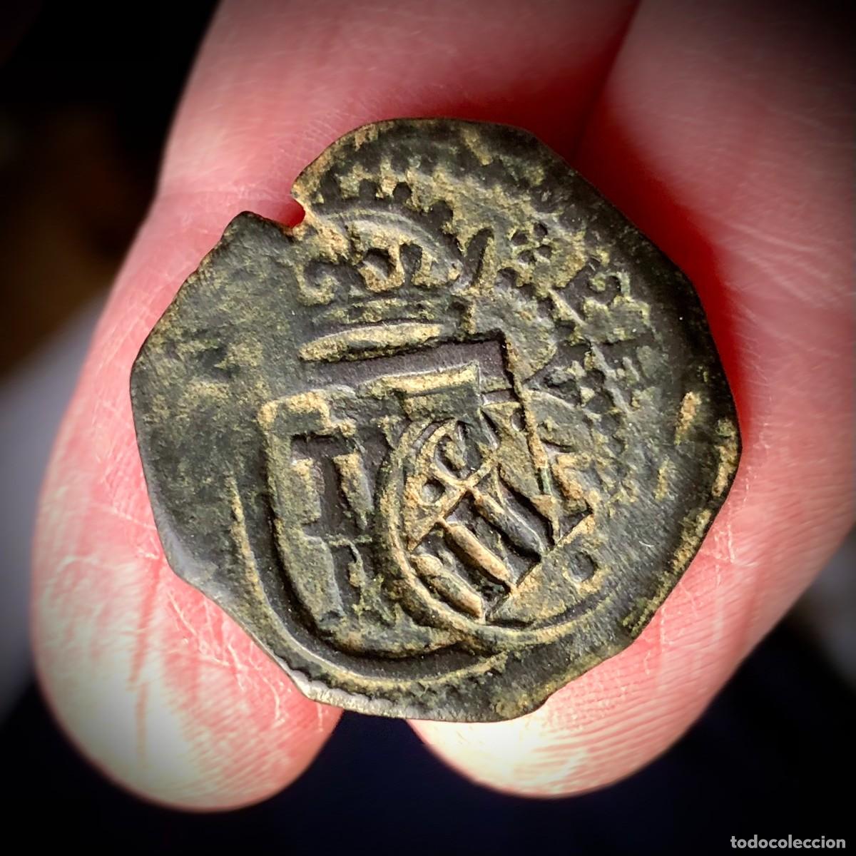 Monedas de Espa&ntilde;a: Moneda de Cobre. 8 Maraved&iacute;s. Felipe III / IV. Resello a VIII Maraved&iacute;s. Siglo XVII. Casa de Austria