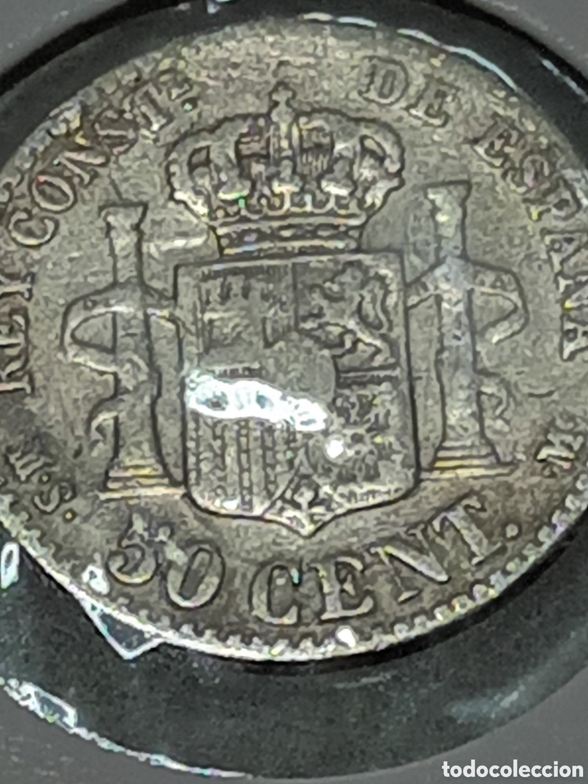 Monedas de Espa&ntilde;a: 50 C&Eacute;NTIMOS DE PLATA ALFONSO XII A&Ntilde;O 1880 - Foto 2
