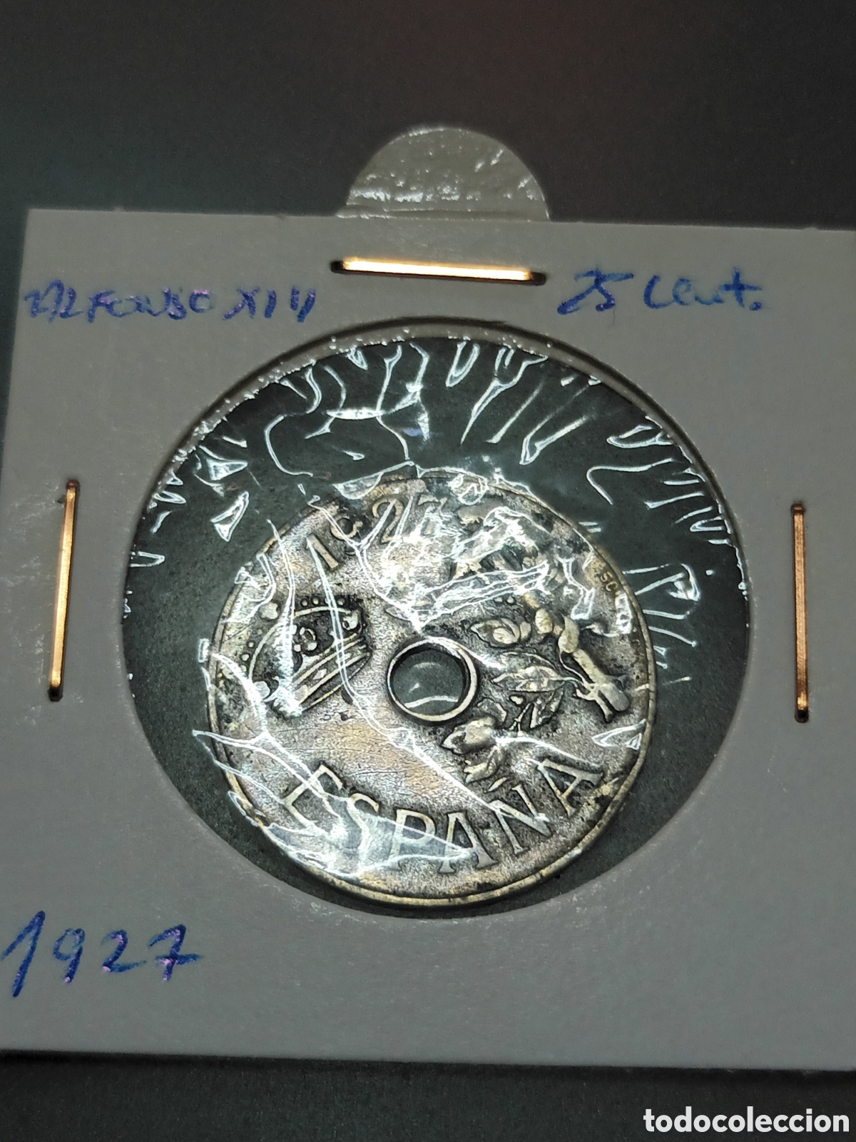 Monedas de Espa&ntilde;a: 25 C&Eacute;NTIMOS DE 1927 ALFONSO XIII - Foto 3