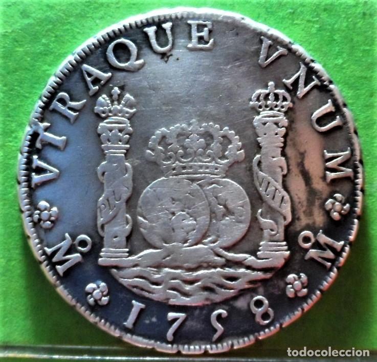 Monedas de Espa&ntilde;a: FERNANDO VI, 8 Reales, 1758, MEXICO -MM, Ag, 26,9 grs.