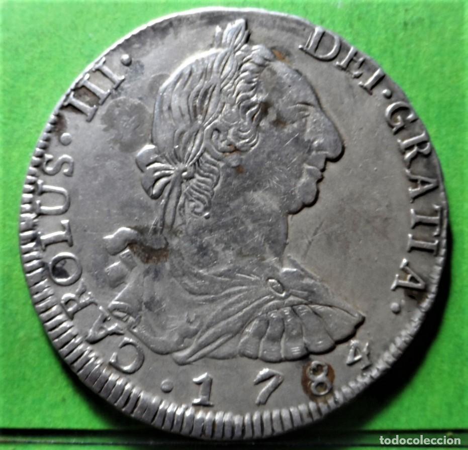 Monedas de Espa&ntilde;a: CARLOS III, 8 Reales, 1784, POTOSI -PR, Ag