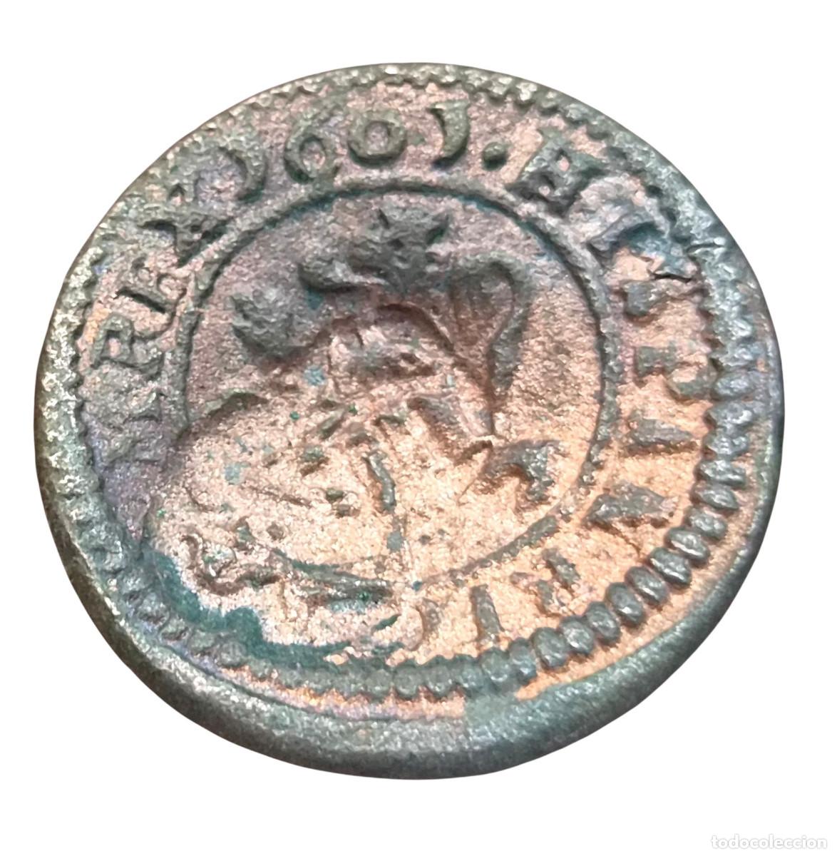 Monedas de Espa&ntilde;a: FELIPE IV Bonito y Buen Resello. 1636 sobre un Segovia C de Felipe III (Ingenio) 1601