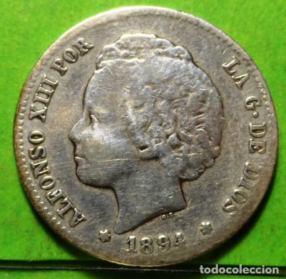 Monedas de Espa&ntilde;a: ALFONSO XIII, 1 peseta 1894, Ag