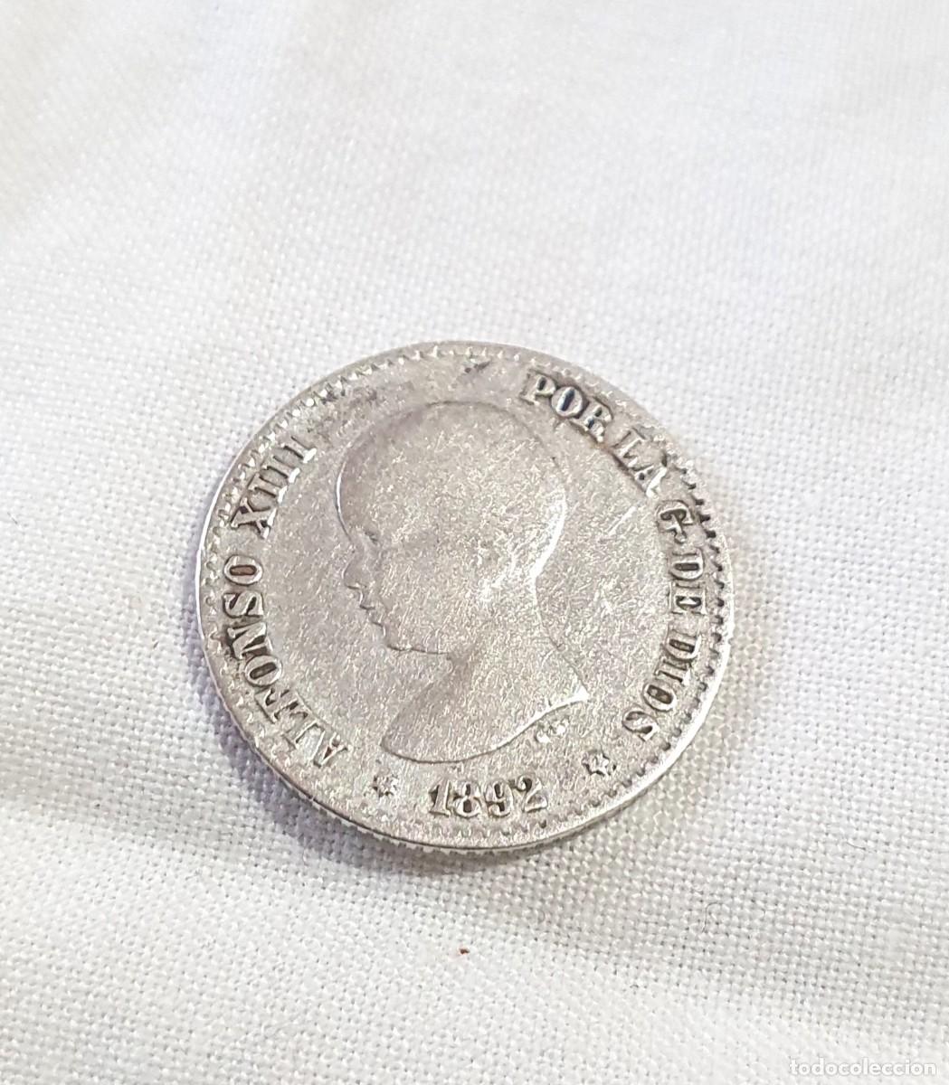 Monedas de Espa&ntilde;a: Moneda 50 C&eacute;ntimos 1892 Alfonso XIII variante rara