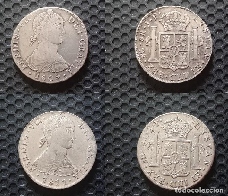 Monedas de Espa&ntilde;a: FERNANDO VII - 8 REALES DE PLATA DE LIMA - A&Ntilde;OS 1809/1811 - SE VENDEN SUELTAS -