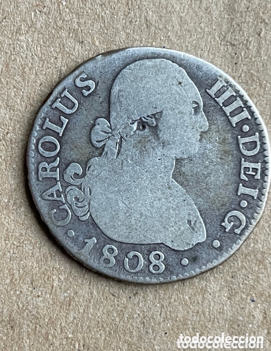 Monedas de Espa&ntilde;a: Moneda de plata Carlos IV a&ntilde;o 1808 / 2 Reales