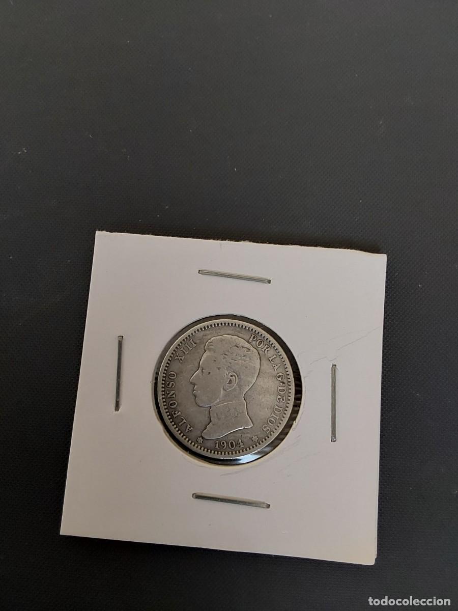 Monedas de Espa&ntilde;a: No54-UNA PESETA DE ALFONSO XIII 1904 PLATA