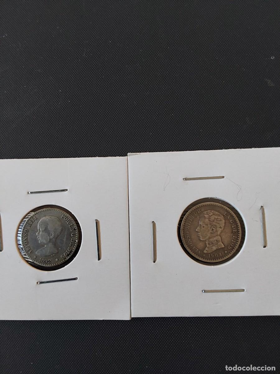 Monedas de Espa&ntilde;a: No58-LOTE DE 2 MONEDAS DIFERENTES DE 50 CTS ALFONSO XIII PLATA