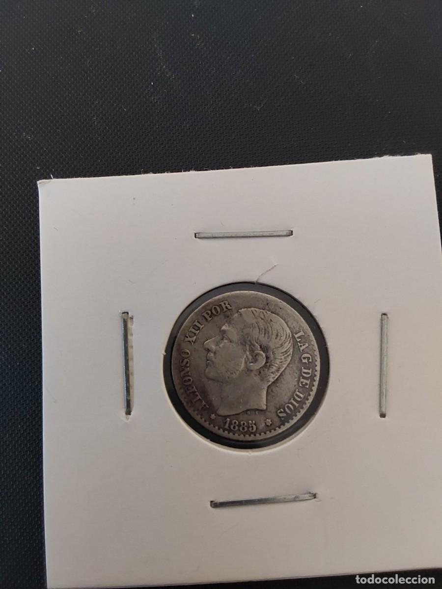 Monedas de Espa&ntilde;a: No59-BONITA MONEDA DE 50 CTS ALFONSO XII 1885 PLATA