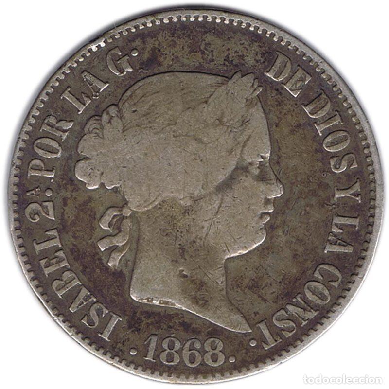 Monedas de Espa&ntilde;a: ESPA&Ntilde;A 50 CENTAVOS DE PESO EN PLATA 1868 FILIPINAS