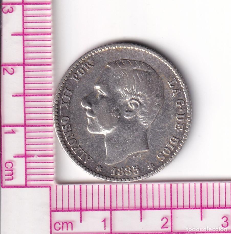 Moedas de Espanha: CRE4845 MONEDA ESPA&Ntilde;A ALFONSO XII 1 PESETA 1885 *--*86 MADRID