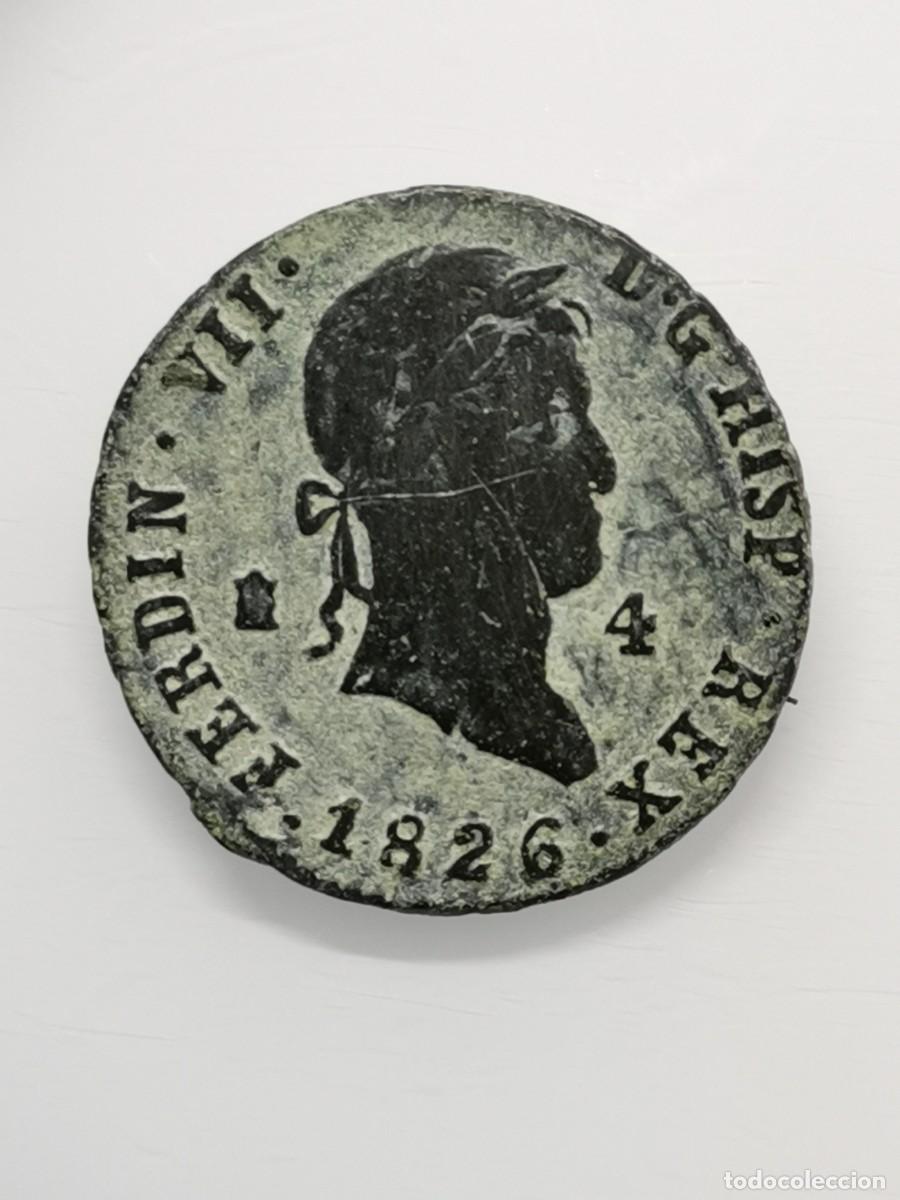 Monedas de Espa&ntilde;a: Fernando VII 4 Maraved&iacute;s 1826 Ceca de Segovia. - Foto 3