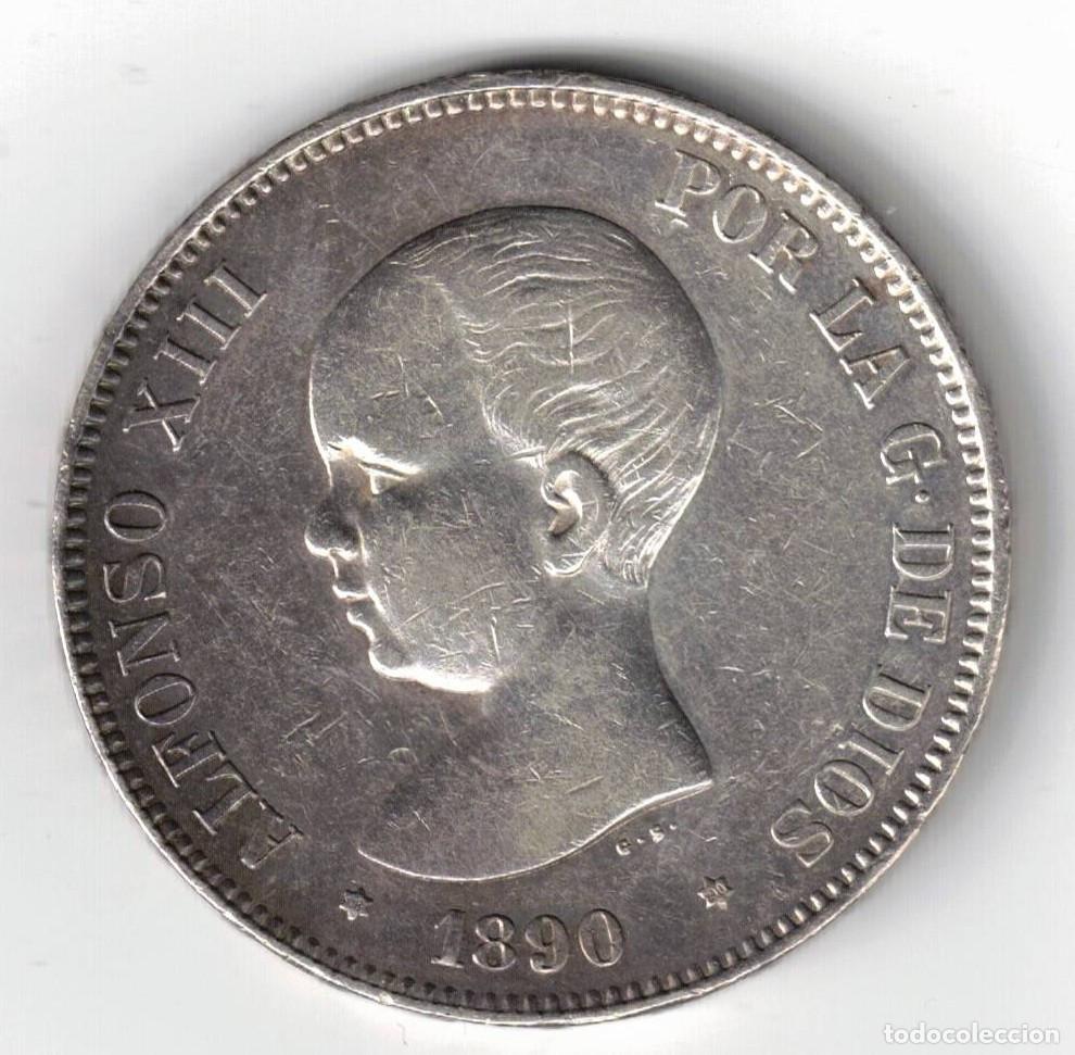 Coins of Spain: ESPA&Ntilde;A MONEDA 5 PESETAS ALFONSO XIII 1890 * 18 * 90 MPM